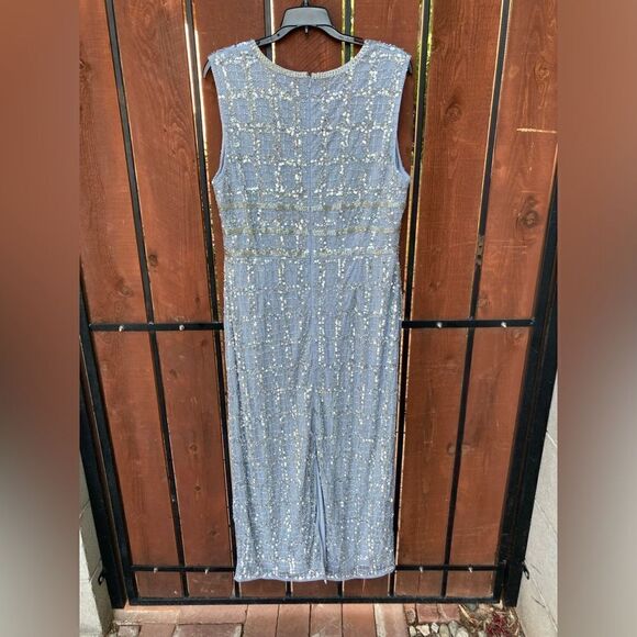 Mac Duggal Beaded Sleeveless Tea Length Sheath Dress size 12 NWT - Picture 4 of 11